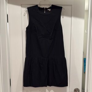 Diane Von Furstenberg Black Pleated Mini Dress